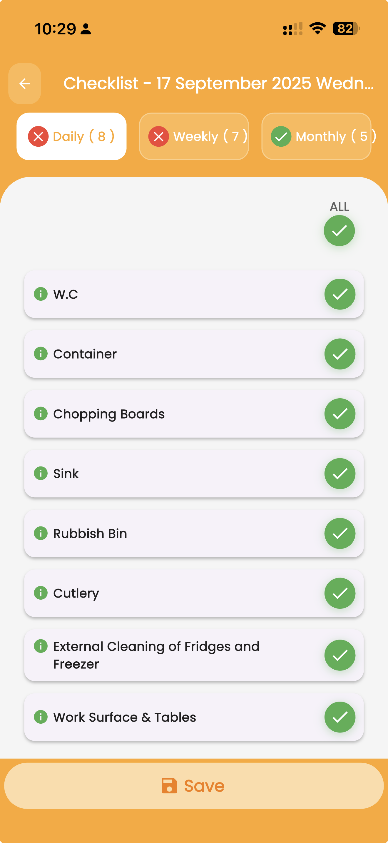 Hygiene Check Details
